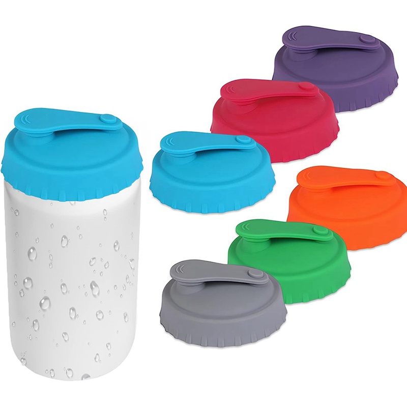 Set 12 Nắp Đậy Lon Nước Ngọt / Soda Bằng Silicone Tái Sử Dụng Được
