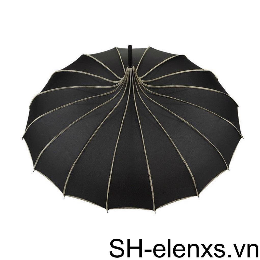 Dù Che Mưa Nắng Chống Tia UV Tay Cầm Dài Kiểu Retro