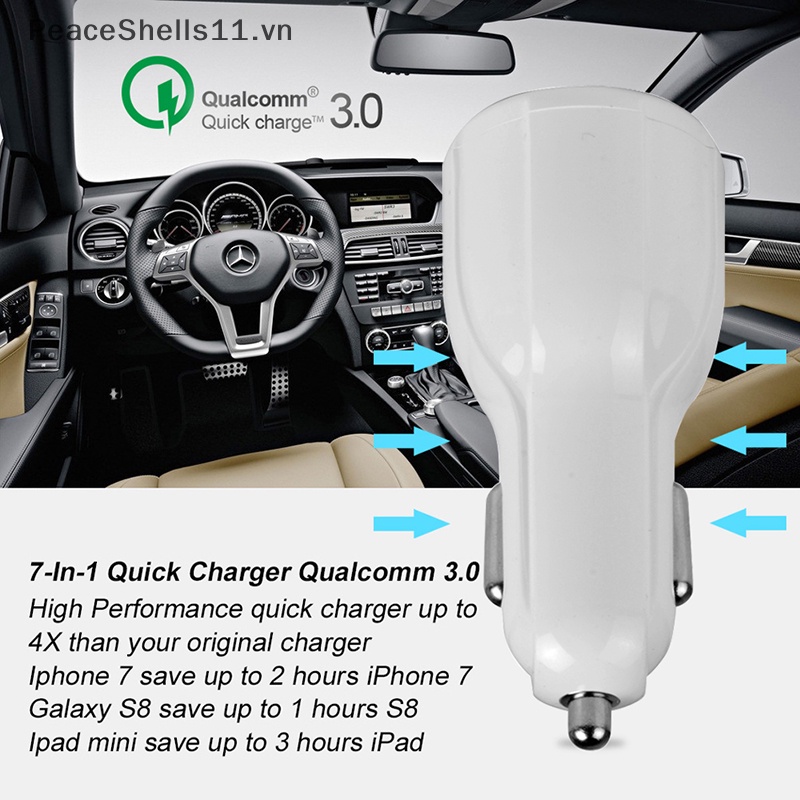 Tẩu Sạc Điện Thoại Trên Ô Tô qc3.0 2 Cổng Usb 5v 3.1a