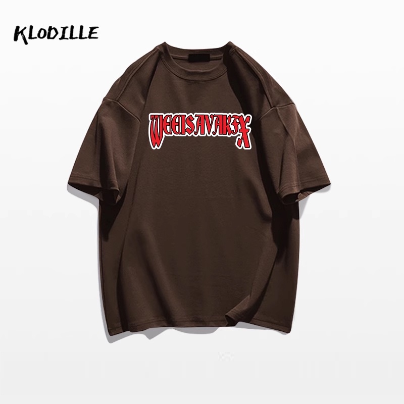 KLODILLE  Áo Thun Tay Ngắn Dáng Rộng Chất Liệu 100% Cotton Cao Cấp Thời Trang Theo Phong Cách Hàn Quốc Cho Nam Local Brand