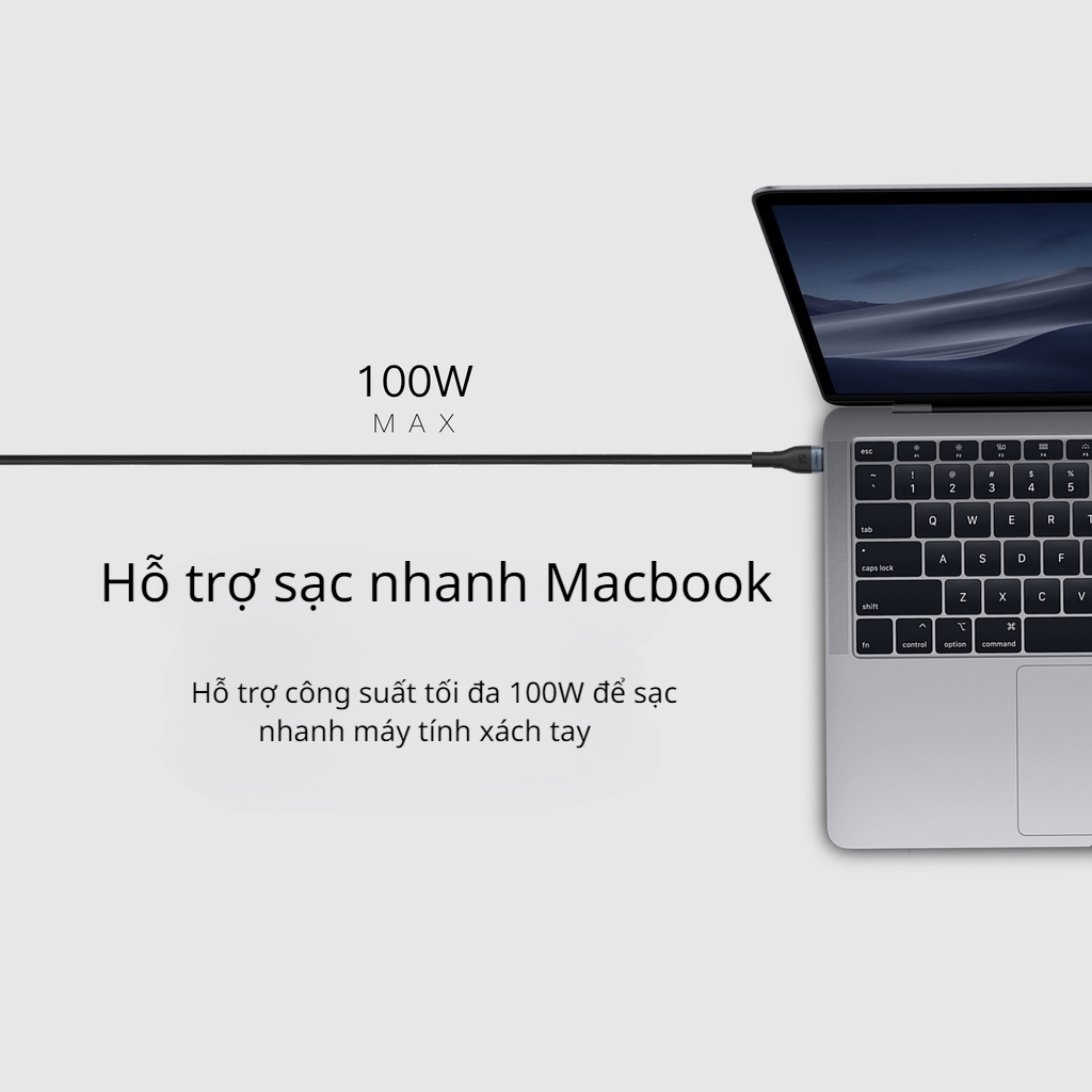 Dây Cáp Sạc Orsen S6 PD 100W USB Loại C Dài 1.5m QC4.0 USB Loại C 100% Cho Laptop Samsung Galaxy S22