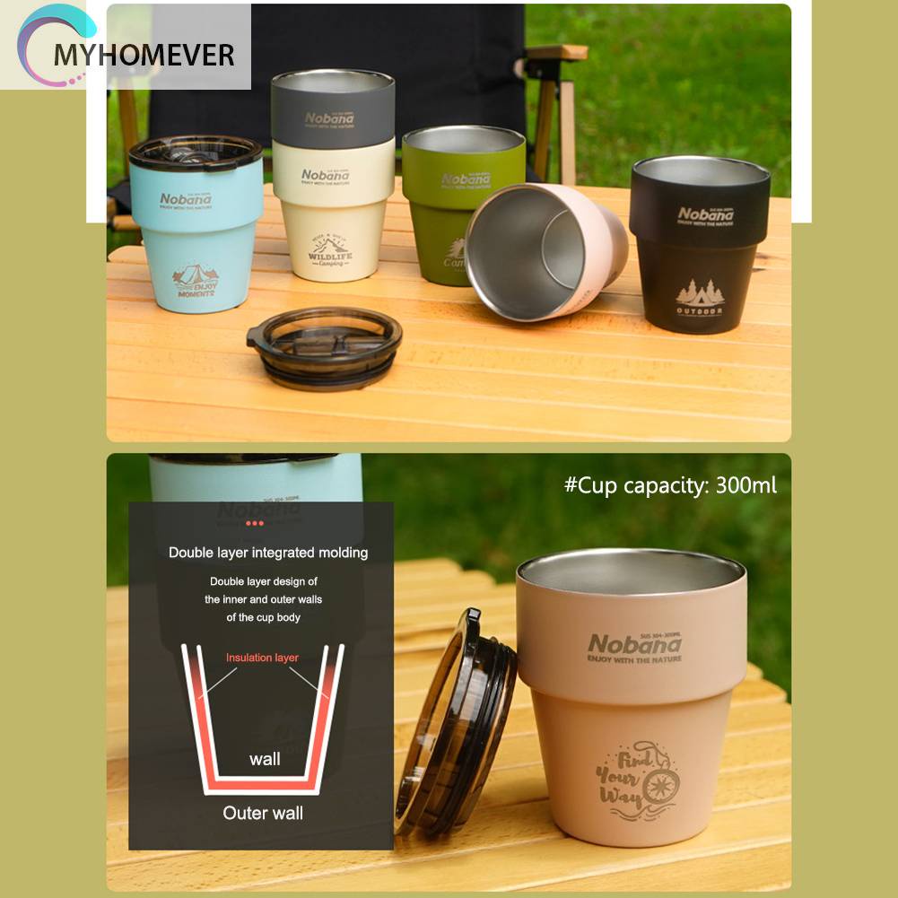 Cốc Uống Nước Cách Nhiệt Bằng Thép Không Gỉ Dung Tích 300ML