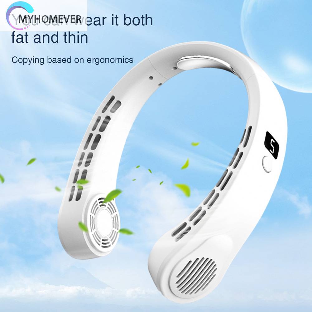 Quạt Làm Mát Đeo Cổ Nhanh Chóng Màn Hình Kỹ Thuật Số Di Động Cho Nam Và Nữ