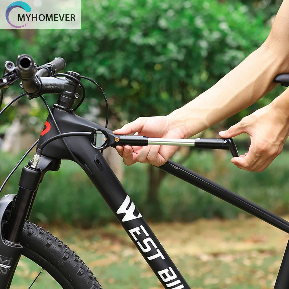 Ống Bơm Xe Đạp Áp Suất Cao 320PSI Có Đồng Hồ Đo Kỹ Thuật Số