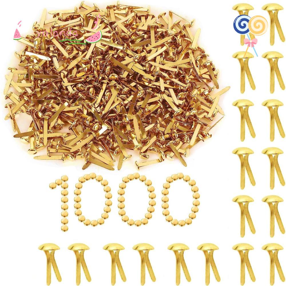 YOLA Bộ 1000 Chốt Cài Giấy Bằng Đồng Mạ Vàng 15MM Tiện Dụng DIY
