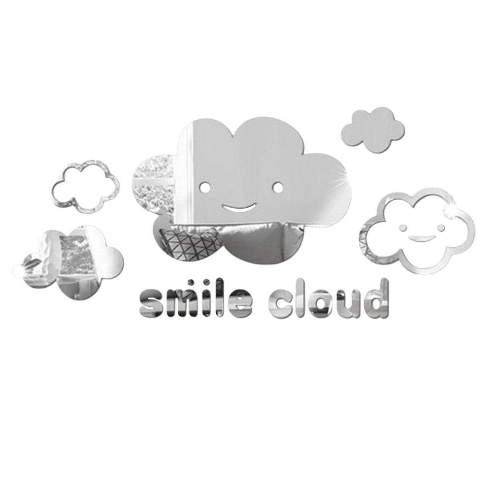 Gương Dán Tường Hình Đám Mây Cười 3D Trang Trí Nhà Cửa