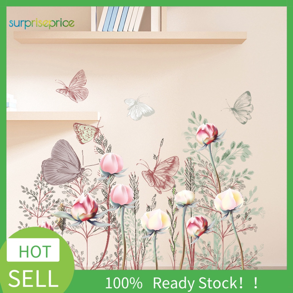 1 Bộ Đề Can Dán Tường / Cửa Sổ Xe Hơi Bằng PVC Chống Nước Họa Tiết Hoa