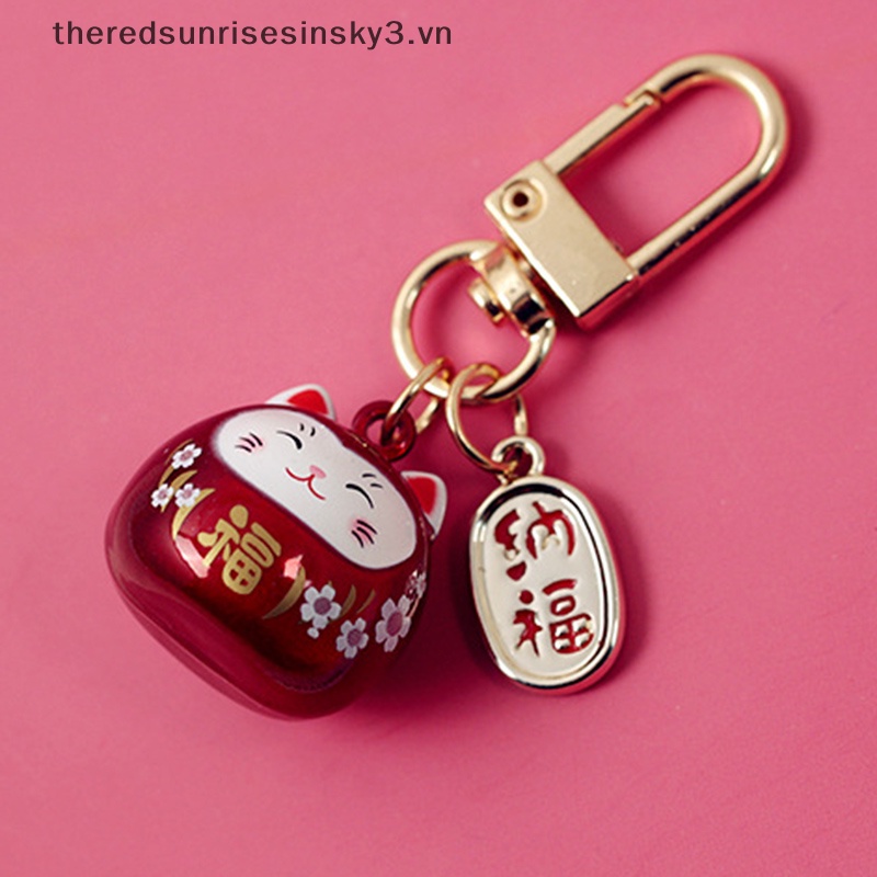 # # Móc Khóa Hình Mèo May Mắn Nhật Bản Thời Trang Có Chuông Nước Trang Trí Túi Xách / Xe Hơi