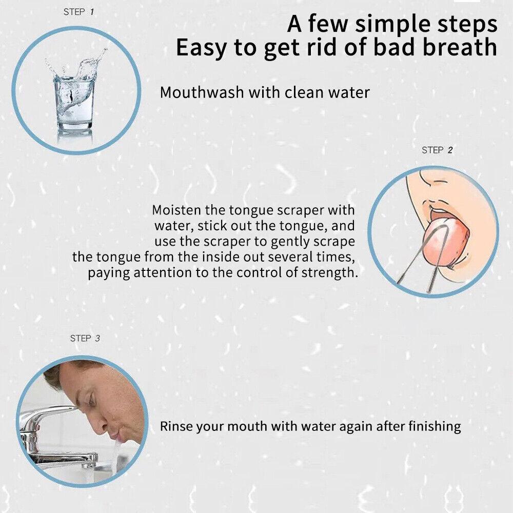 DIACHAVN Set 3 Dụng Cụ Làm Sạch Lưỡi Bằng Thép Không Gỉ Cho Nam