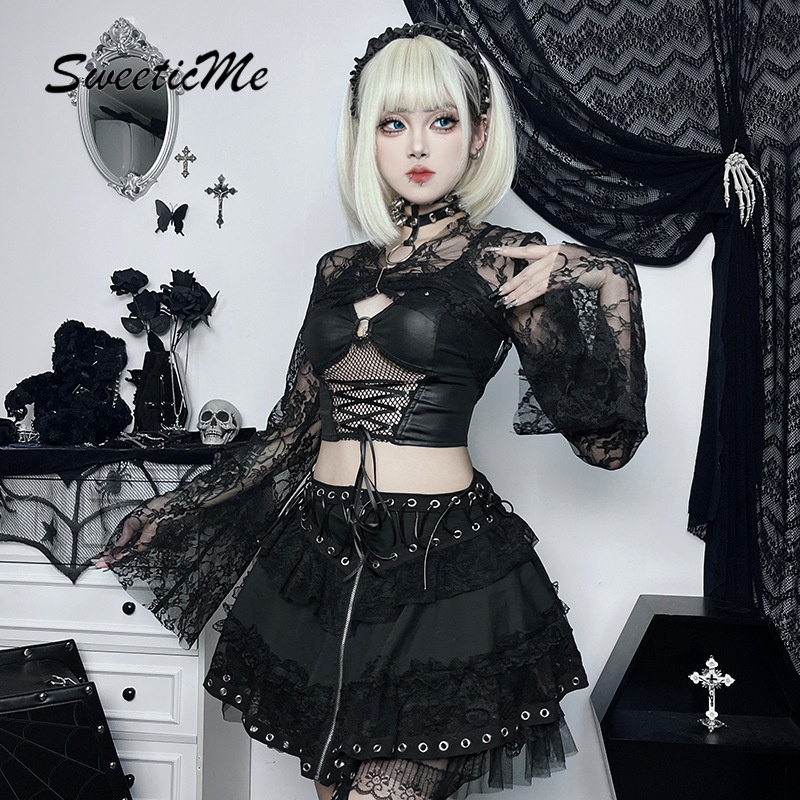 Áo Thun Tay Dài Dáng Ôm Màu Trơn Phối Ren Lưới Thời Trang 2023 Quyến Rũ Cho Nữ