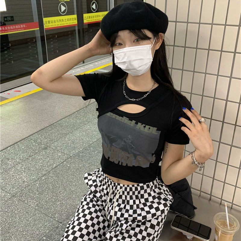 Áo Croptop Tay Ngắn Dáng Ôm Thời Trang Mùa Hè Xinh Xắn Cho Nữ