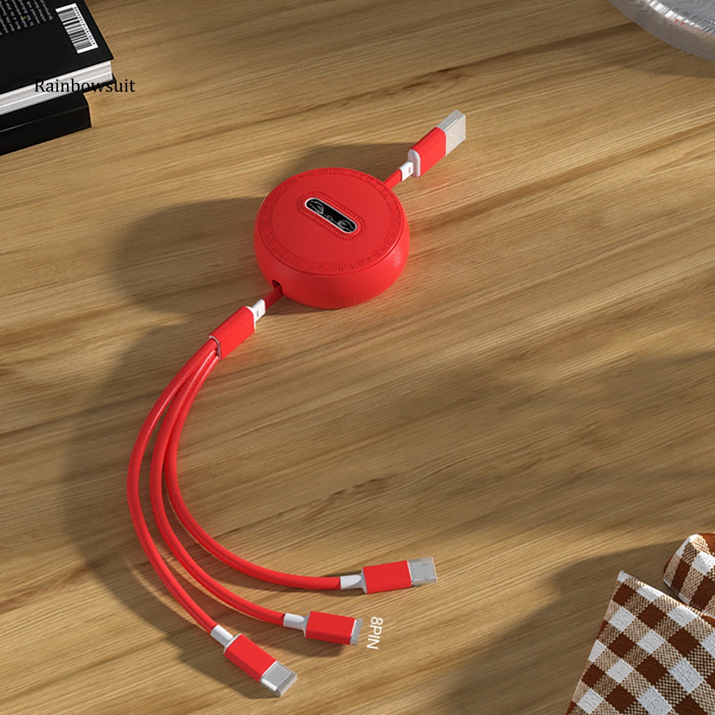 Dây Cáp Sạc Nhanh 3 Trong 1 8Pin / Micro USB / Type-C Cho Xe Hơi