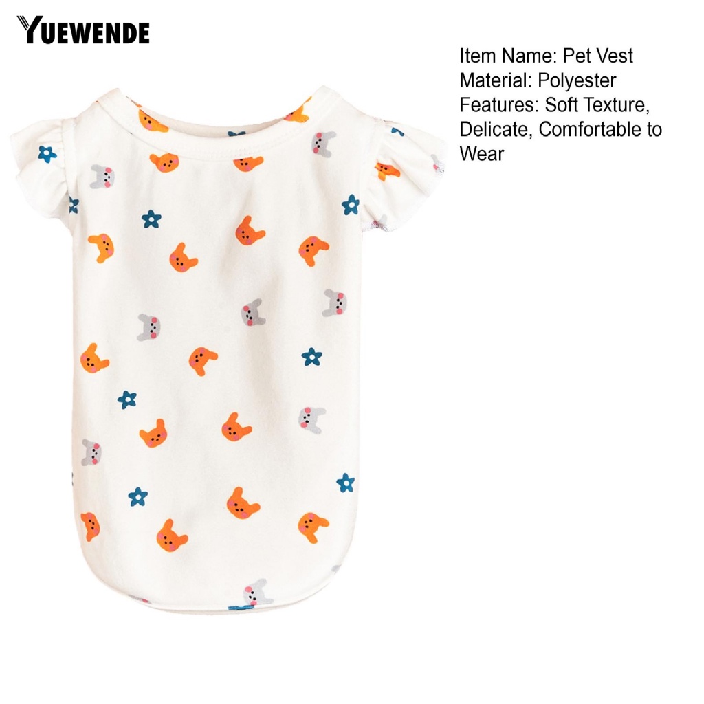 Áo Mùa Hè Siêu Nhẹ Mềm Mại In Họa Tiết Đáng Yêu Cho Thú Cưng