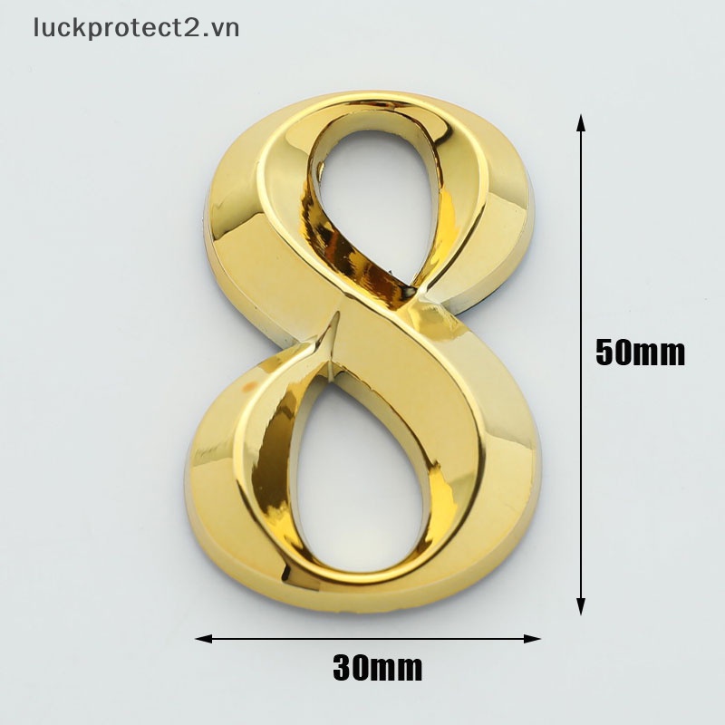Miếng Dán Tường Hình Số Ngôi Nhà Màu Vàng Đồng 5cm Chiều Cao 5cm