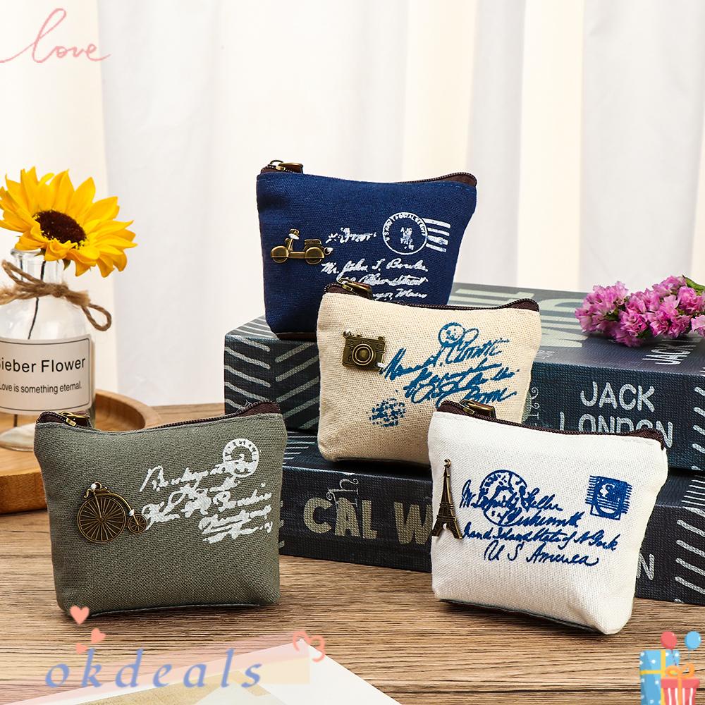 OKDEALS Ví Mini Đựng Chìa Khóa Phong Cách Retro Dễ Thương