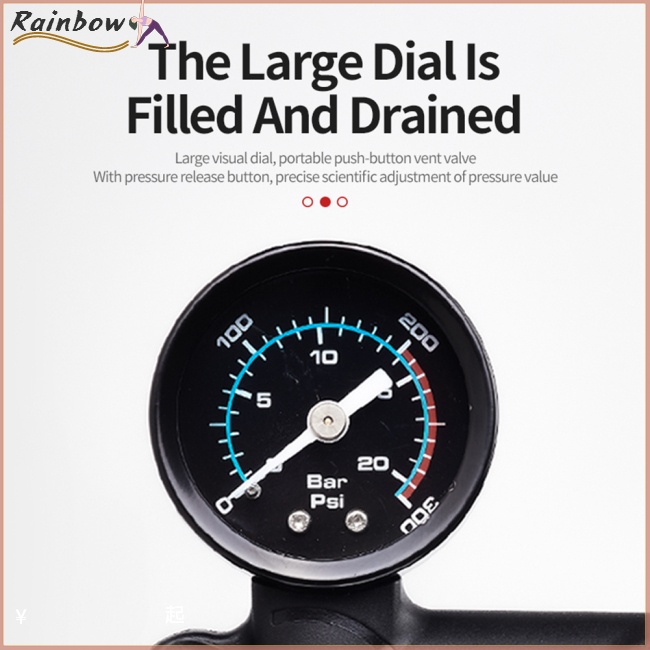 Bơm Hơi Áp Suất Cao 300 Psi Cho Phuộc Trước / Sau Xe Đạp Leo Núi