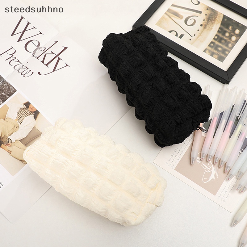 Túi Đựng Bút / Đồ Trang Điểm Bằng Vải Bông Dễ Thương Có Khóa Kéo hhno