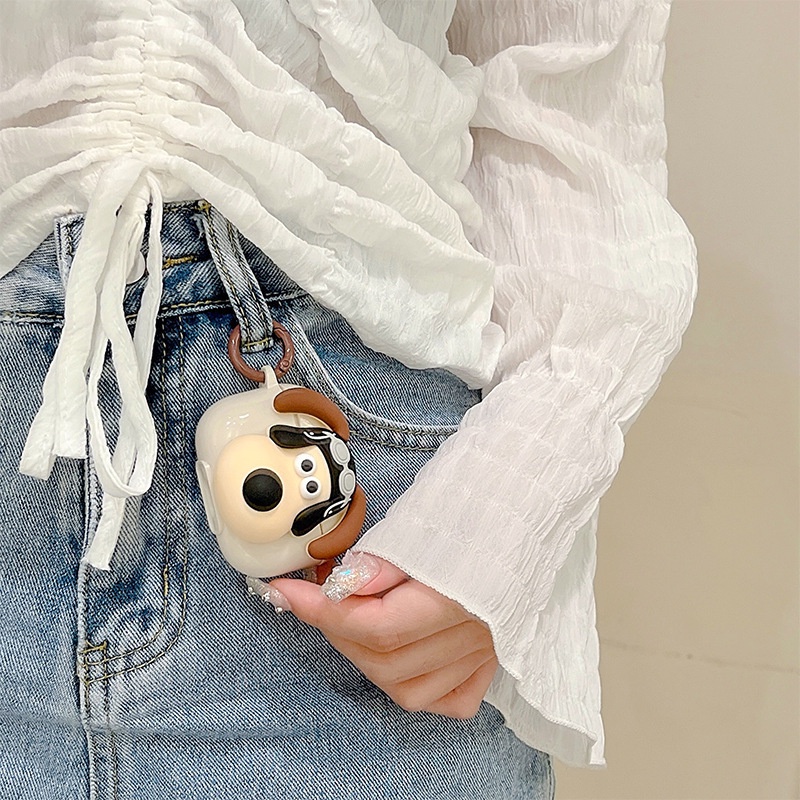 Vỏ Bảo Vệ Hộp Sạc Tai Nghe Airpods 1 2 3 PRO PRO PRO2 Bluetooth Bằng TPU Màu Trơn Hình Chú Chó Tai Dài 3D Dễ Thương