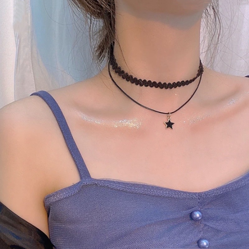 Set 3 Vòng Cổ Choker Dây Nhung Đen Phong Cách Hàn Quốc TeenGirl MyBaby