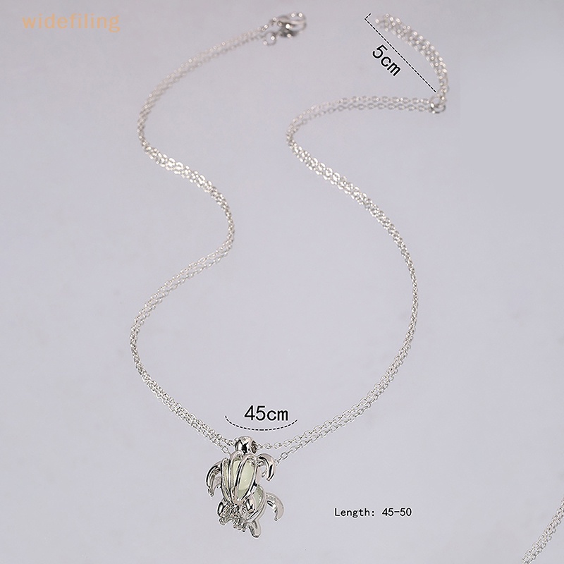 Dây Chuyền Mặt Hình Rùa Bằng Bạc 3 Màu Phát Sáng Trong Bóng Tối Thời Trang Dành Cho Nữ