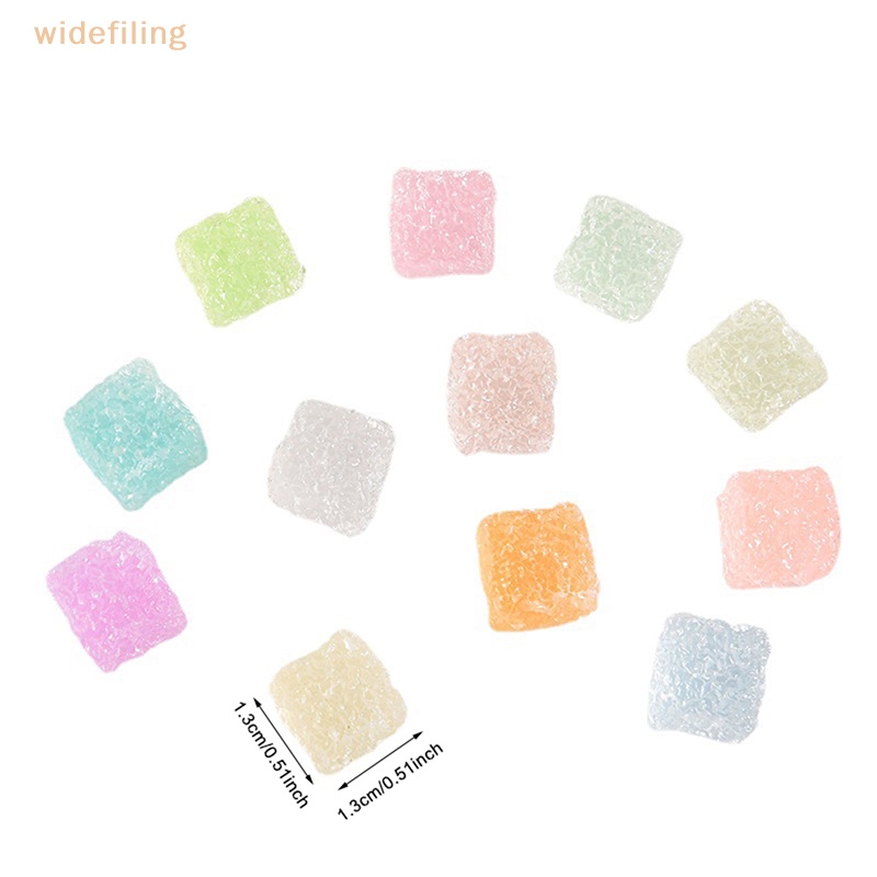 Bộ 10 Mô Hình Đồ Ăn Đường Vuông Mini Bằng Nhựa Resin Phát Quang Trang Trí Điện Thoại / Sổ Tay DIY