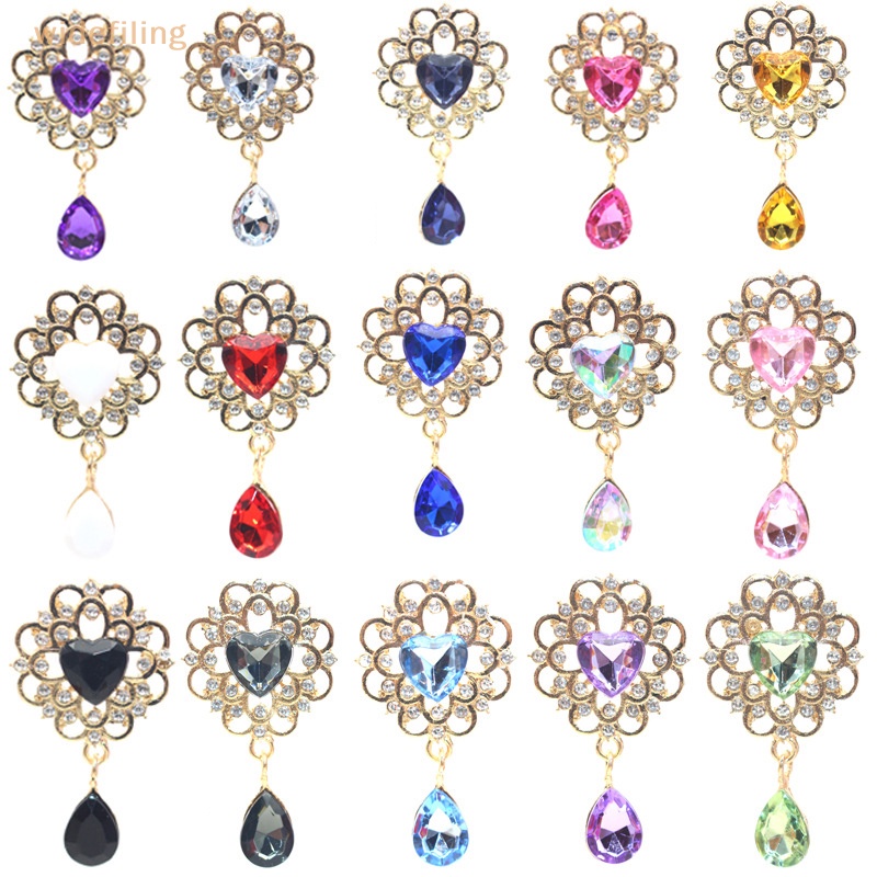 Bộ Thẻ Cài Áo Đính Đá Pha Lê Hình Giọt Nước Và Trái Tim Dùng Làm Quà Tặng