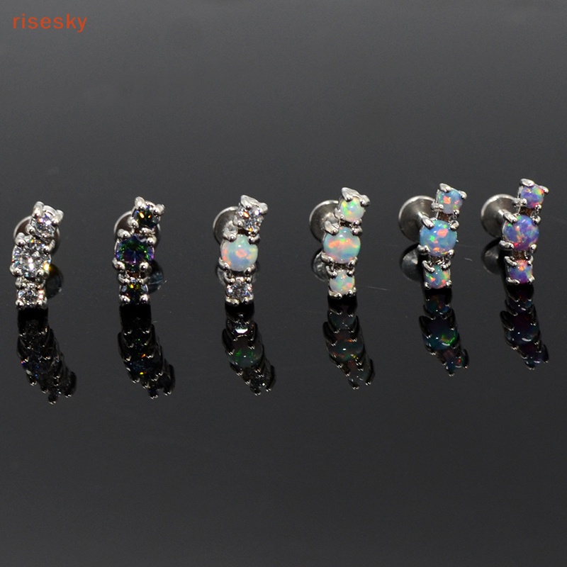 1 Khuyên Tai Dạng Xoắn Ốc Đính Đá Opal Cho Nữ