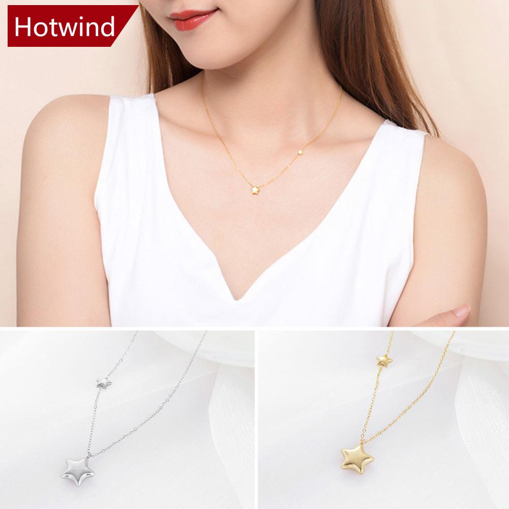 Vòng cổ Bằng Thép Không Gỉ Mặt Hình Ngôi Sao Năm Cánh Đơn Giản Thời Trang Cho Nữ I5K4