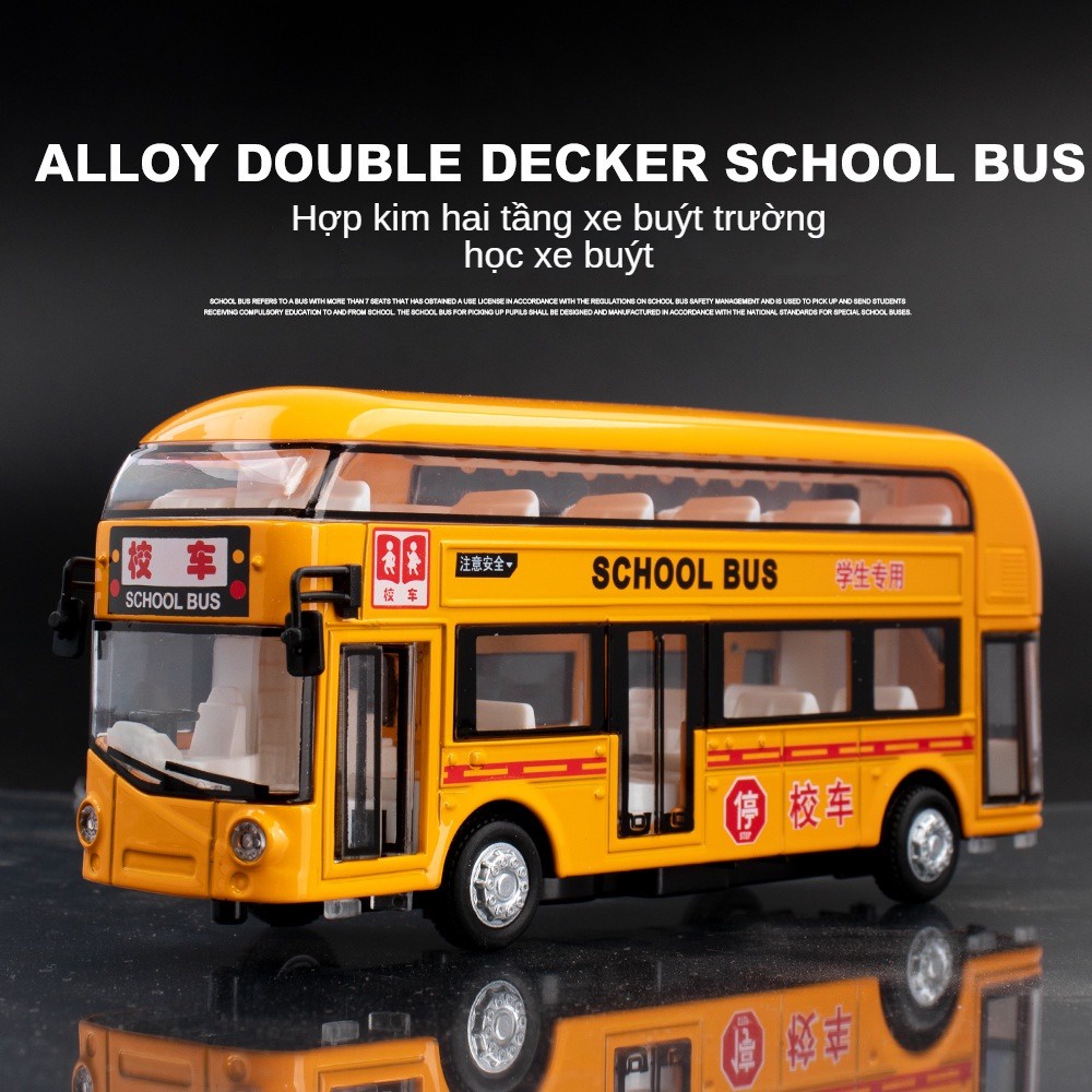 Mô Hình Xe Buýt Hai Tầng Bằng Hợp Kim Chất Lượng Cao
