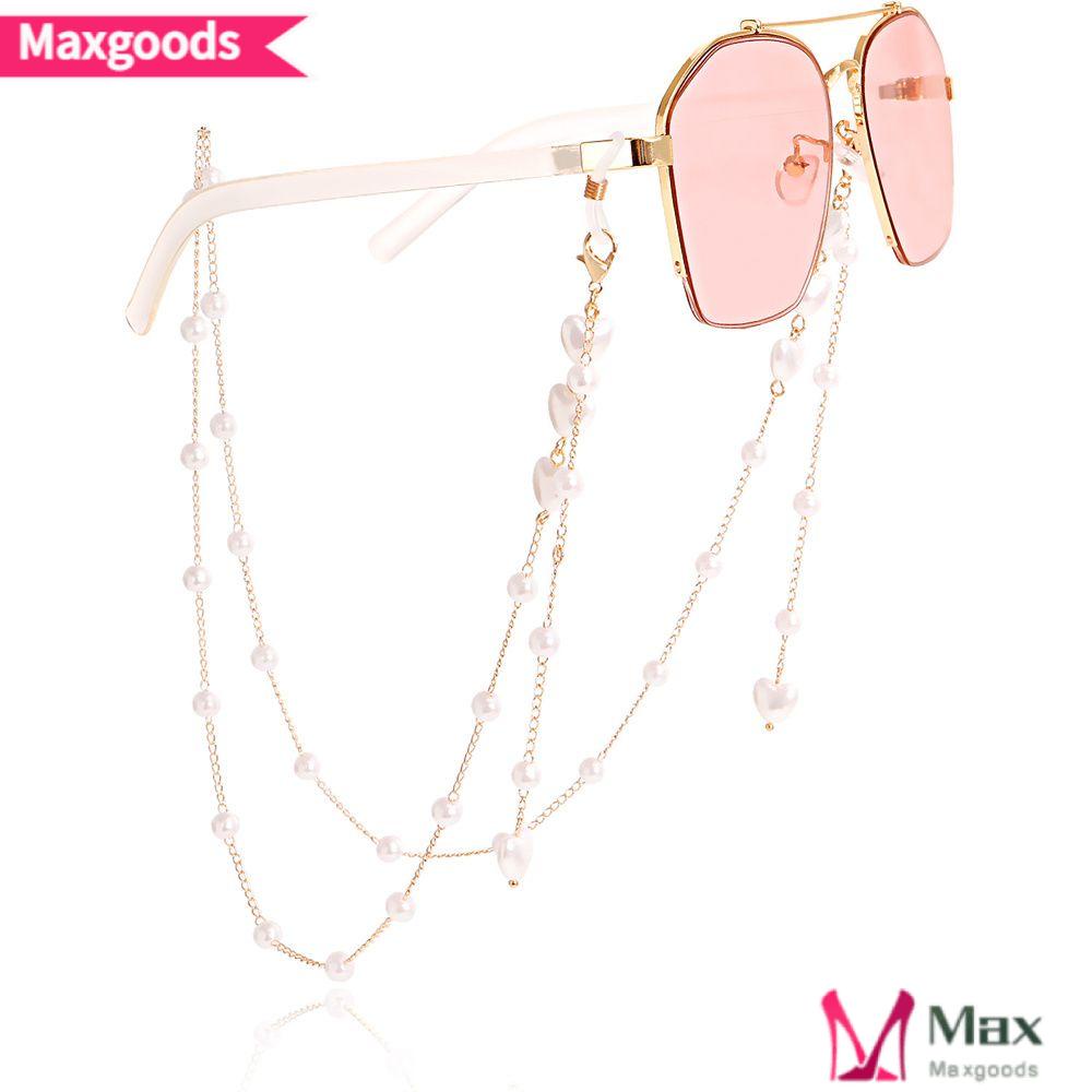 MAXG Dây Đeo Mắt Kính Đính Ngọc Trai Thoải Mái Dễ Điều Chỉnh