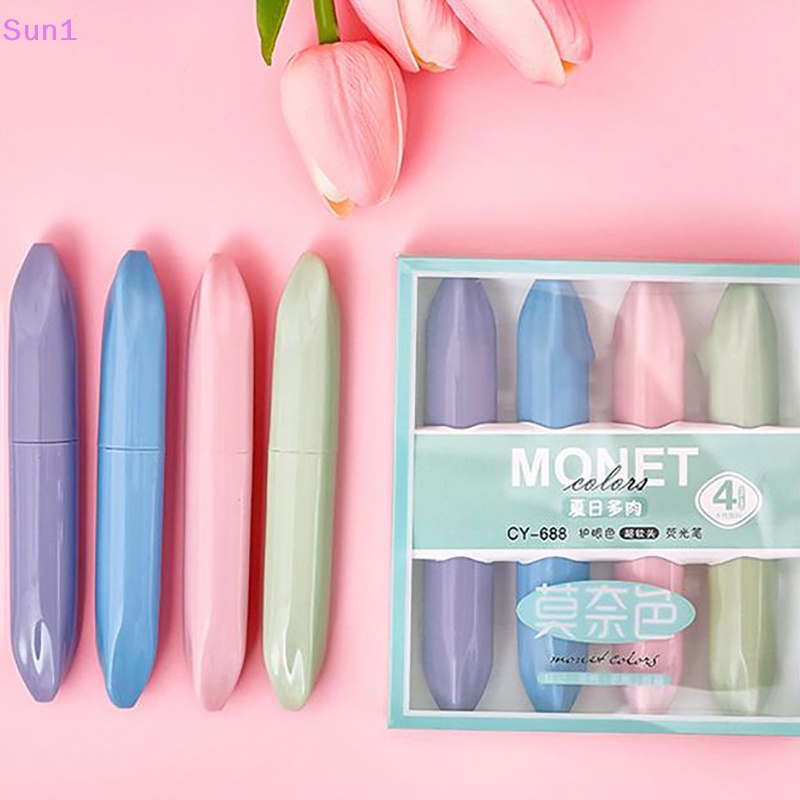 Set 4 Bút Đánh Dấu Sổ Tay Sức Chứa Lớn Màu Sắc Ngọt Ngào