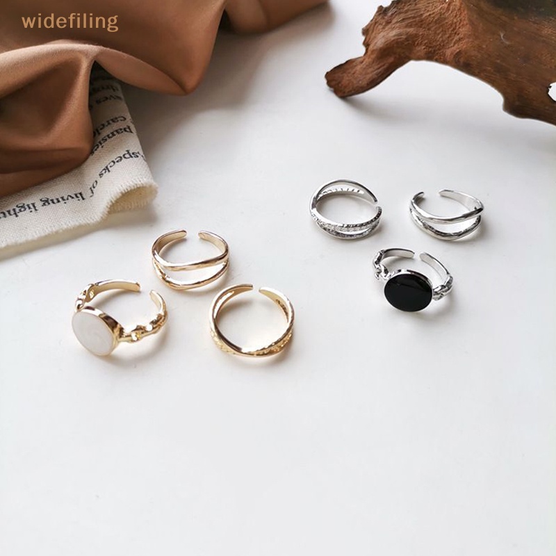 Nhẫn Hở Hình Oval Màu Bạc / Đen Thời Trang Dành Cho Nữ