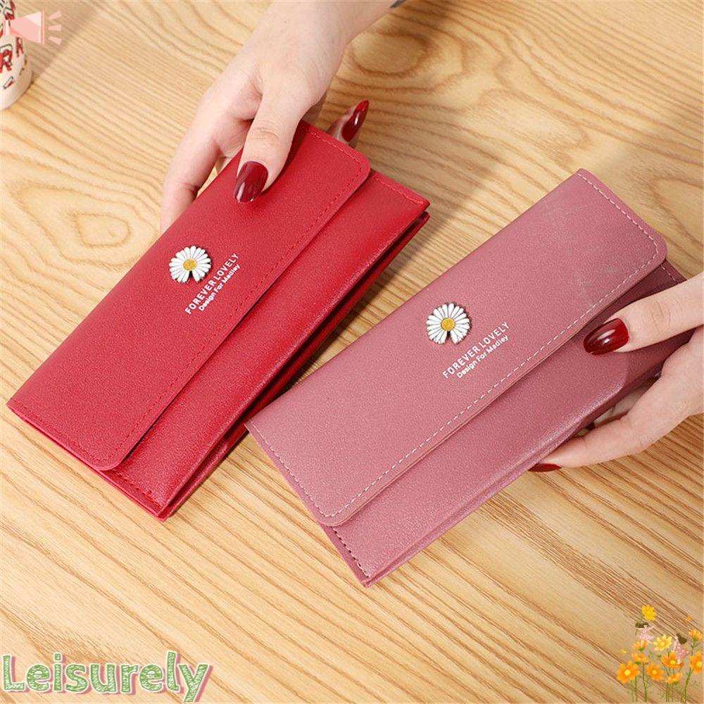 LEILY Ví Da PU Dáng Dài Cỡ Lớn Phong Cách Hàn Quốc Cho Nữ