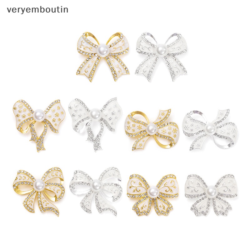 Ghim Cài Áo Hình Nơ Đính Đá / Ngọc Trai Chống Ánh Sáng Thời Trang Cho Nữ