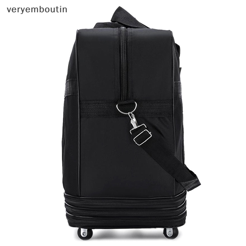 Vali Du Lịch Có Bánh Xe Lăn Nhiều Lớp Màu Đen Dành Cho Nam Nữ