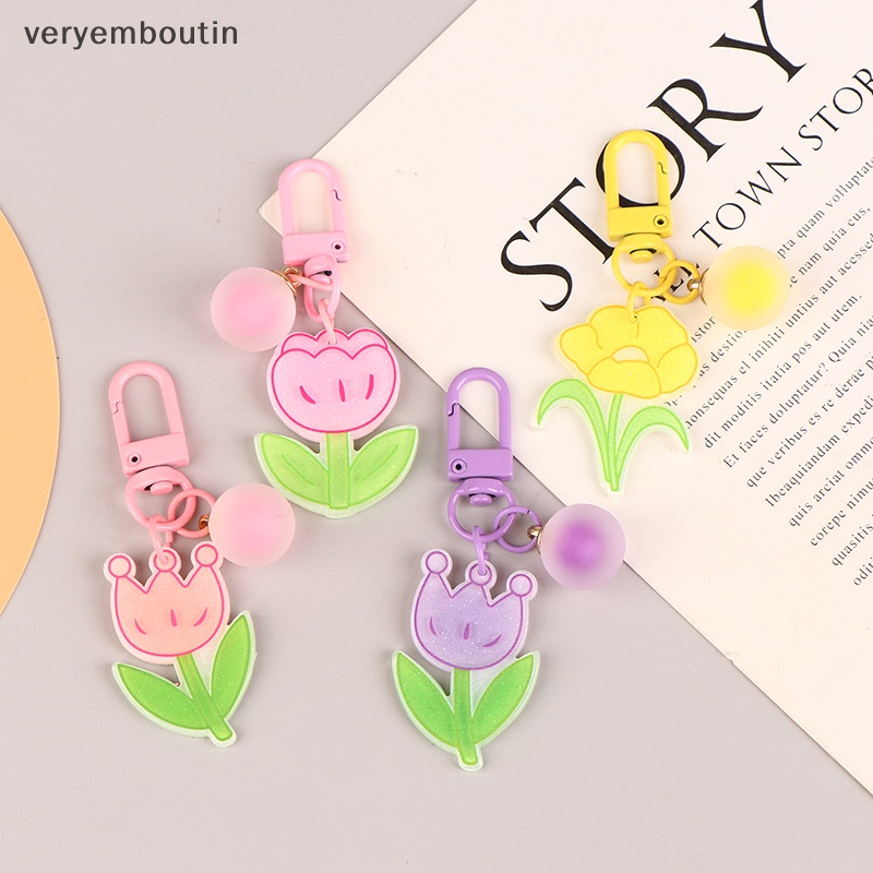 Móc Khóa Hình Bông Hoa / Vương Miện Màu Sắc Ngọt Ngào Xinh Xắn Cho Nữ