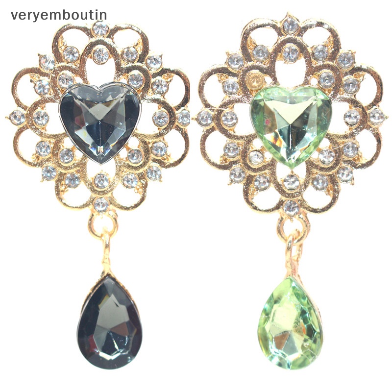 Phụ Kiện Thẻ Mời Hình Giọt Nước Đính Đá Pha Lê Sang Trọng DIY