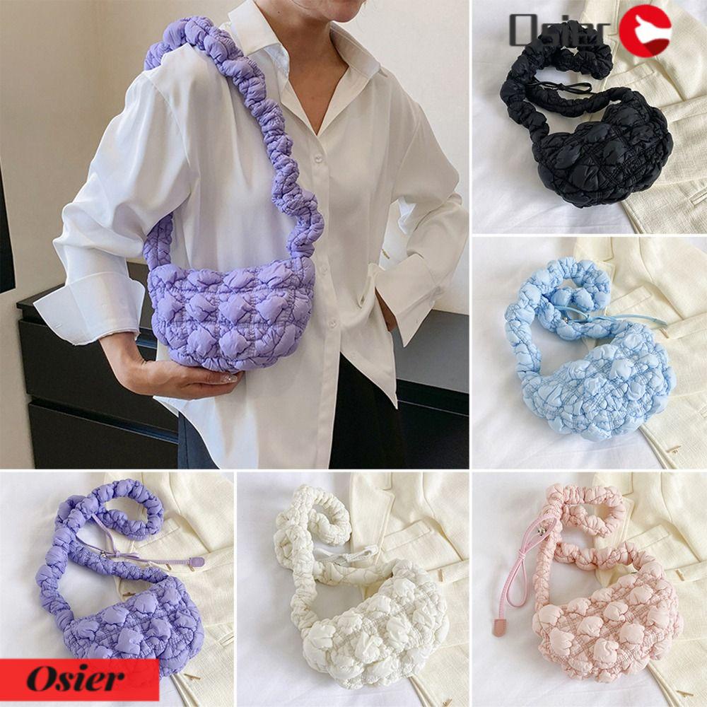 OSIER1 Túi Đeo Vai Màu Trơn Hình Đám Mây Thời Trang Cho Nữ