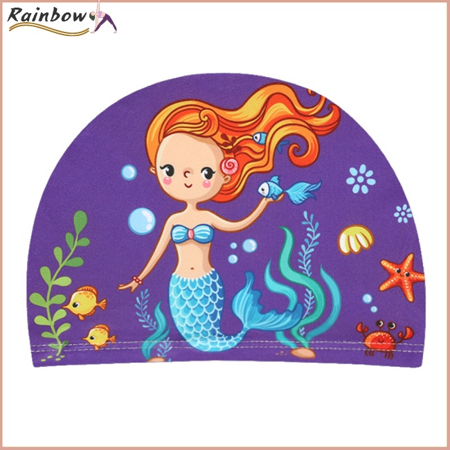 Mũ Bơi Co Giãn Tốt In Hoạt Hình Dễ Thương Dành Cho Bé
