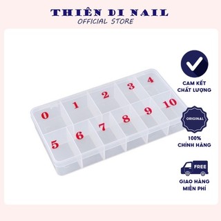Hộp đựng móng, đựng đồ Charm, đá 11 ô có đánh số thứ tự, khay nhựa đựng phụ kiện Thiên Di Nail
