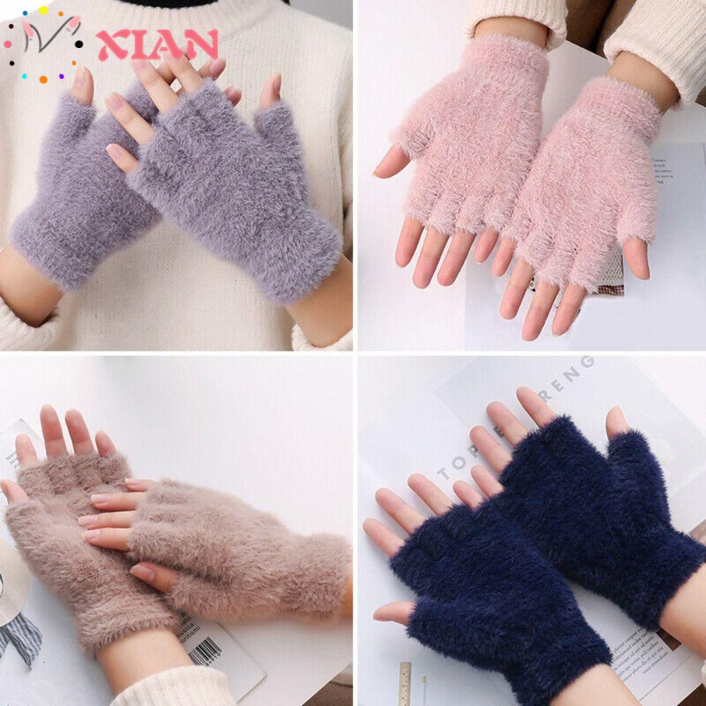 XIANTIN Găng Tay Hở Ngón Màu Sắc Thời Trang