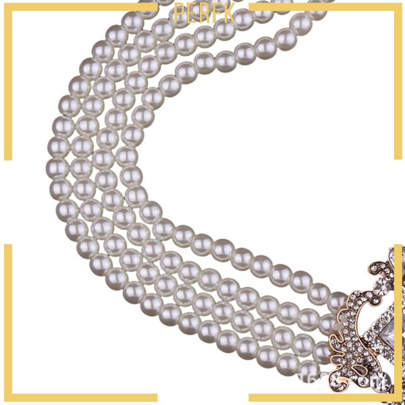 Vòng cổ Nhiều Lớp Đính Hạt Giả Ngọc Trai