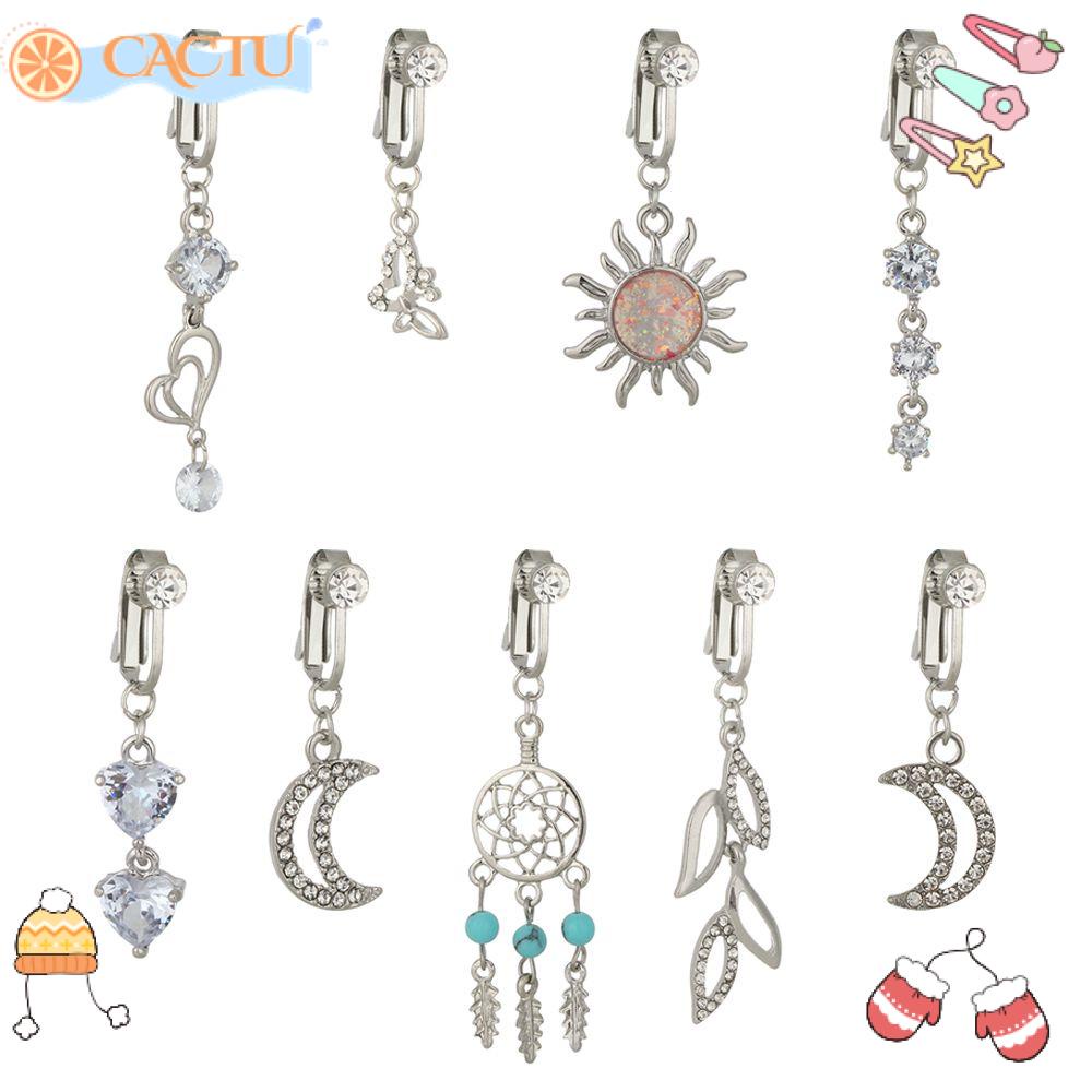 CACTU Khuyên RốN HìNh MặT Trăng Và Lá BằNg ThéP Y Tế