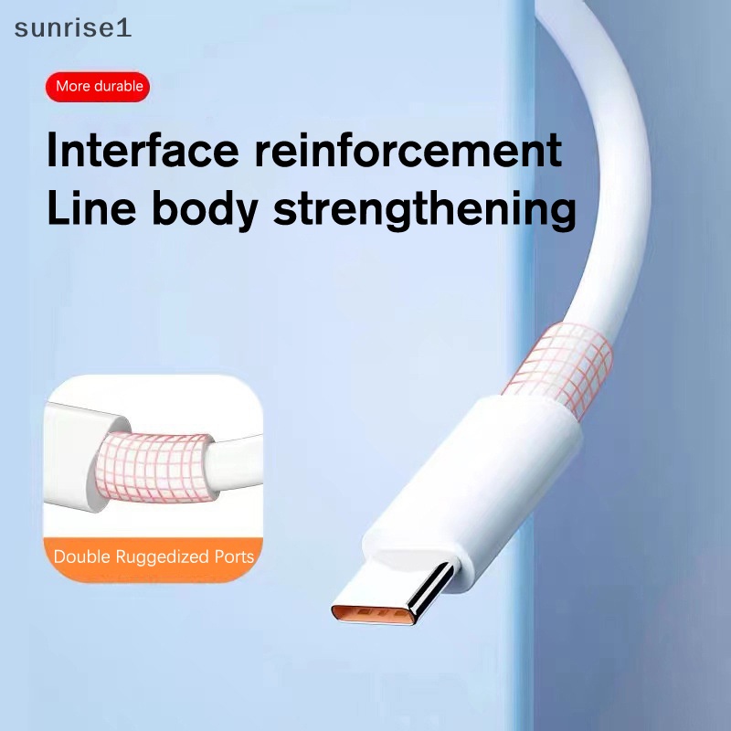 Cáp Sạc sunrise1 2M 6A 66W USB Type-c Chất Lượng Cao Cho xiaomi Samsung Huawei