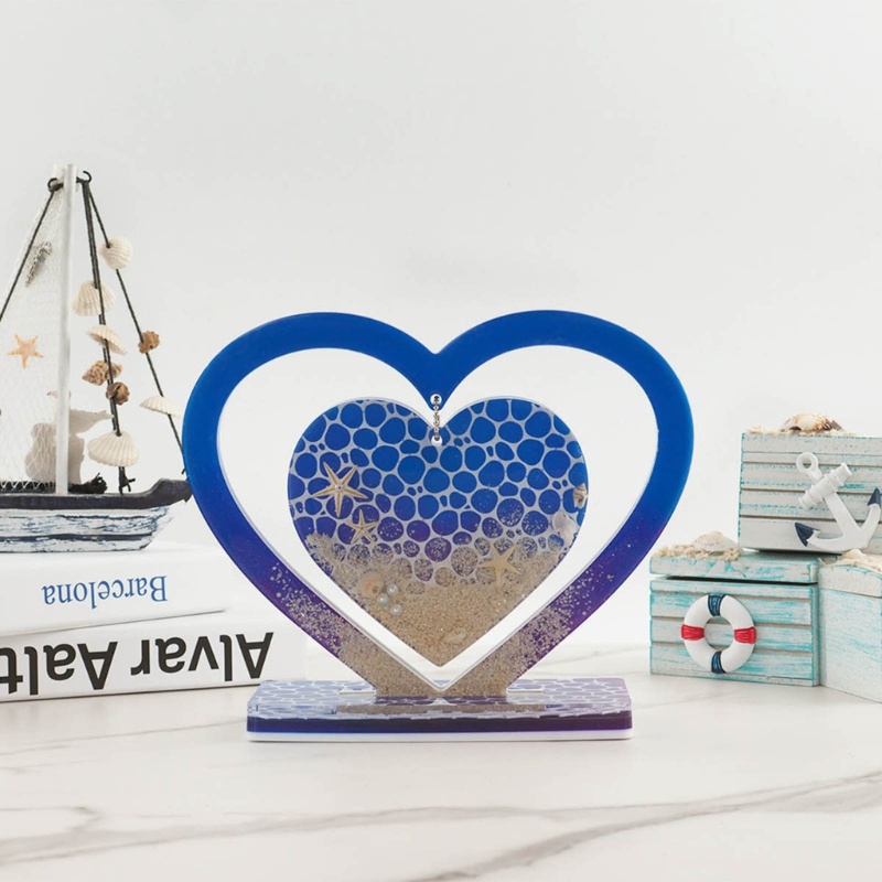 Khuôn Silicone Làm Khung Ảnh Hình Trái Tim Trang Trí Diy