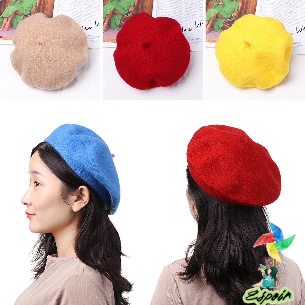 ESPO Mũ Beret Len Giữ Ấm Mùa Đông Thời Trang Dành Cho Nữ