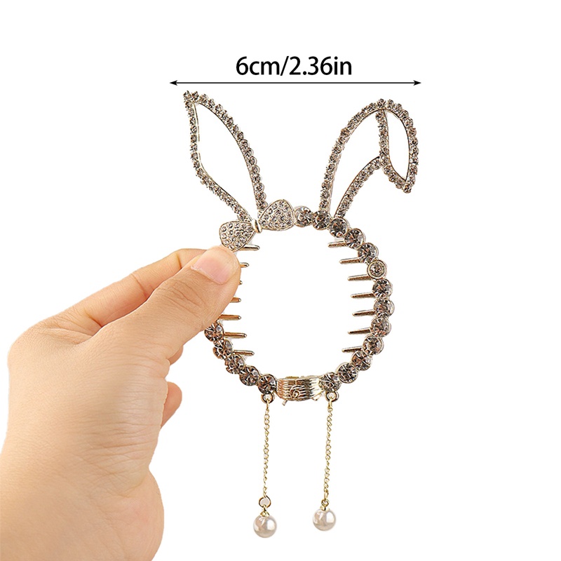 Ygt Kẹp Tóc Đính Đá Hình Tai Thỏ Mèo Thời Trang Cho Nữ