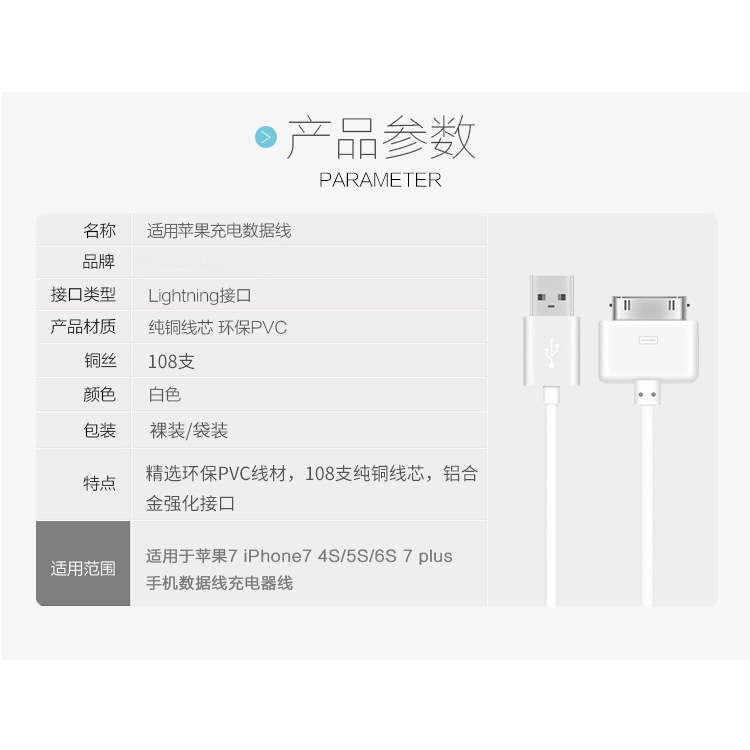 Dây Cáp Sạc Truyền Dữ Liệu Cho iPhone 4S 3G 3GS iPad 1 2 3 iPod Nano Touch