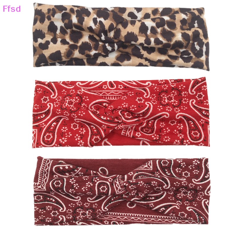 Băng Đô Bandana Bằng Cotton Rửa Mặt / Trang Điểm Làm Đẹp {Ffsd} Băng Đô Co Giãn In Họa Tiết Đan Chéo Thể Thao {Ffsd} Làm Đẹp