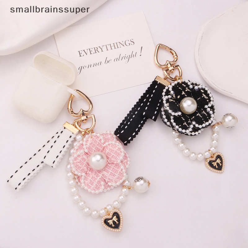 Móc Khóa Nhỏ Hình Hoa Trà Vải Đính Ngọc Trai Màu Sáng Thời Trang Cho Nữ SBS